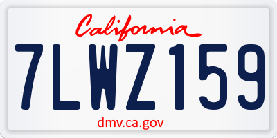 CA license plate 7LWZ159