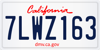 CA license plate 7LWZ163