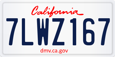 CA license plate 7LWZ167