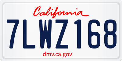 CA license plate 7LWZ168