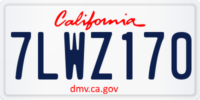 CA license plate 7LWZ170