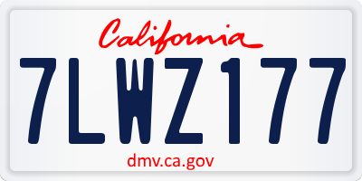 CA license plate 7LWZ177