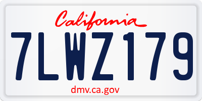 CA license plate 7LWZ179