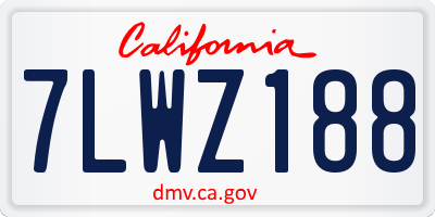 CA license plate 7LWZ188