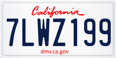 CA license plate 7LWZ199