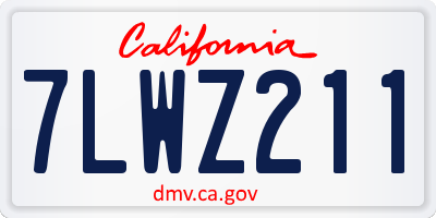 CA license plate 7LWZ211