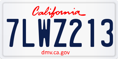 CA license plate 7LWZ213