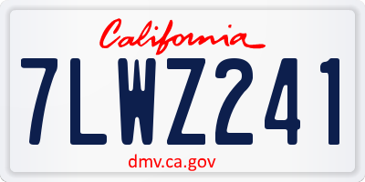 CA license plate 7LWZ241