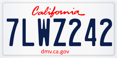 CA license plate 7LWZ242