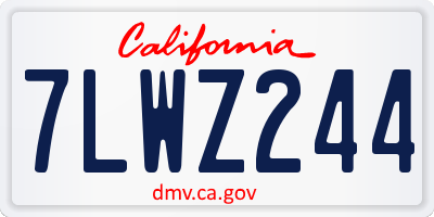 CA license plate 7LWZ244