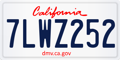 CA license plate 7LWZ252