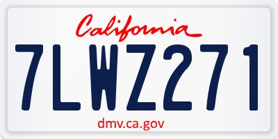 CA license plate 7LWZ271