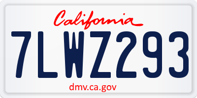 CA license plate 7LWZ293