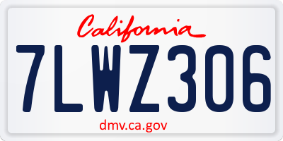 CA license plate 7LWZ306
