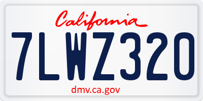 CA license plate 7LWZ320