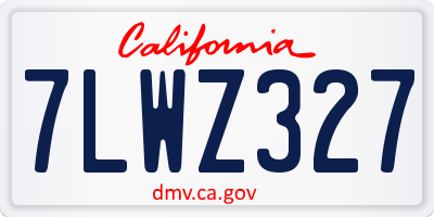 CA license plate 7LWZ327