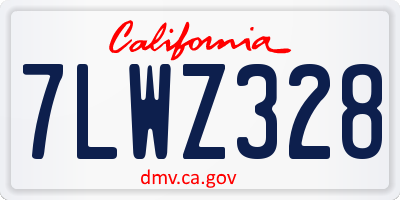 CA license plate 7LWZ328