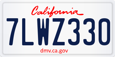 CA license plate 7LWZ330