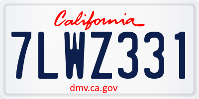 CA license plate 7LWZ331