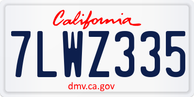 CA license plate 7LWZ335