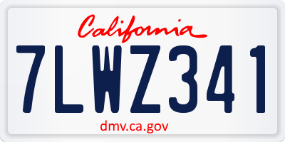 CA license plate 7LWZ341