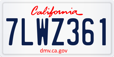 CA license plate 7LWZ361