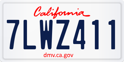 CA license plate 7LWZ411