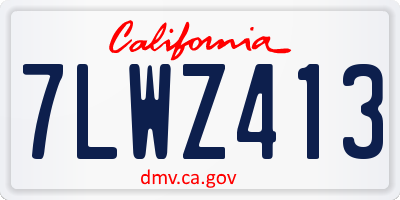 CA license plate 7LWZ413
