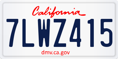 CA license plate 7LWZ415