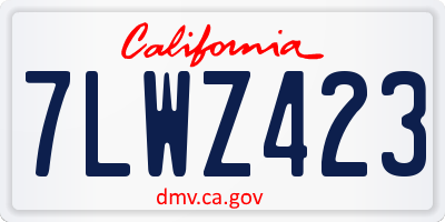 CA license plate 7LWZ423