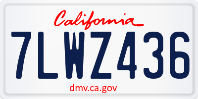 CA license plate 7LWZ436
