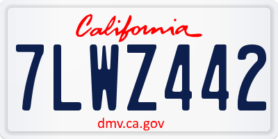 CA license plate 7LWZ442