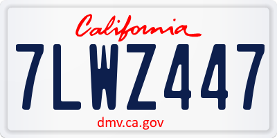 CA license plate 7LWZ447