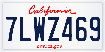 CA license plate 7LWZ469