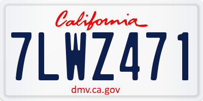 CA license plate 7LWZ471