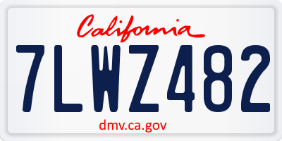 CA license plate 7LWZ482