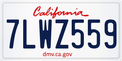 CA license plate 7LWZ559