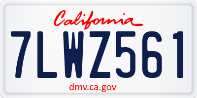 CA license plate 7LWZ561