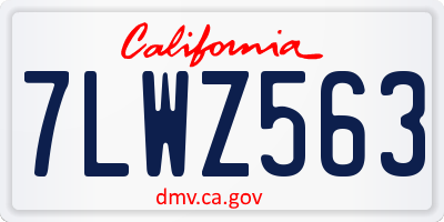 CA license plate 7LWZ563