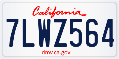 CA license plate 7LWZ564
