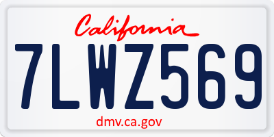 CA license plate 7LWZ569