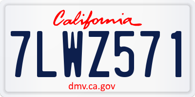 CA license plate 7LWZ571
