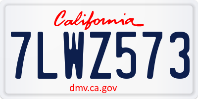 CA license plate 7LWZ573