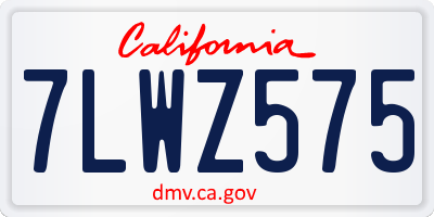 CA license plate 7LWZ575