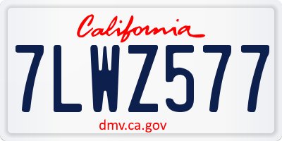 CA license plate 7LWZ577