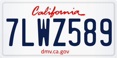 CA license plate 7LWZ589