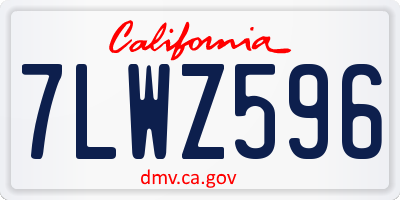 CA license plate 7LWZ596