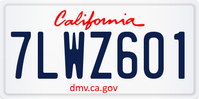 CA license plate 7LWZ601
