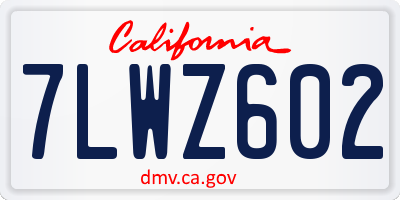 CA license plate 7LWZ602