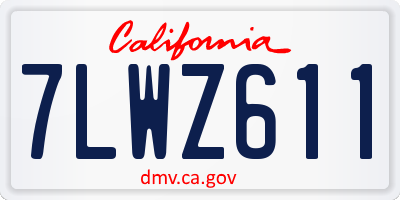 CA license plate 7LWZ611